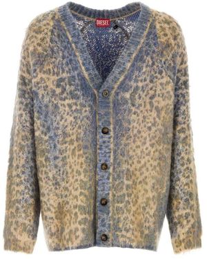 DIESEL Stilvolle bedruckte baumwollmischung strickjacke - Blau