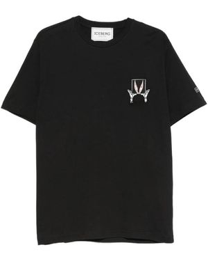 Iceberg Tops ,Zwart ,Katoen Looney Tunes Geborduurd T-Shirt