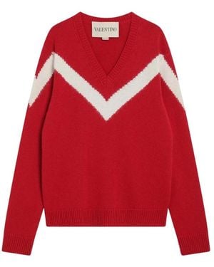 Valentino Garavani V-Neck Knitwear - Red