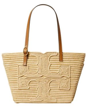 Tory Burch Tassen ,Small Ella Structured Raffia Tote - Metallic