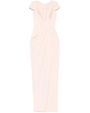 Rhea Costa Pfirsichrosa V-Ausschnitt Kleid - Pink