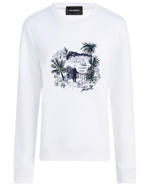 KARL LAGERFELD Felpa Natural Dibujo Villa - Wit