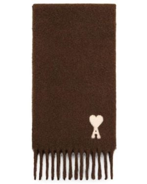 Ami Paris Winter Scarves - Brown