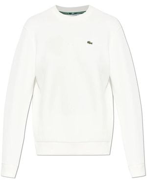 Lacoste Relaxed Fit Piqué Sweatshirt Met Ronde Hals - Wit