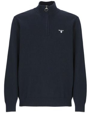Barbour Blauer Baumwollpullover Mit Reißverschluss