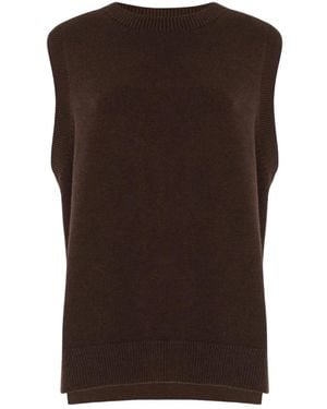 Manila Grace Gilet Con Spacchi Moro - Braun