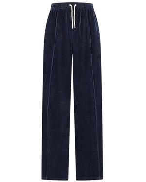 Celine Broeken ,Blauw ,Katoen Wijde Trainingsbroek Van Velvet Jersey