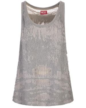 DIESEL Sleeveless Tops - Gris