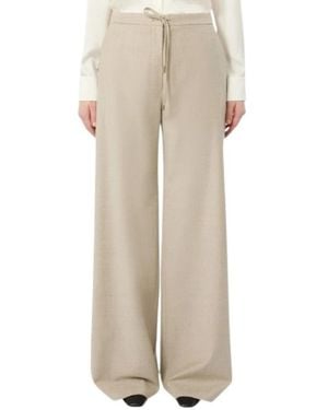 Max Mara Broeken ,Wol Pantalone Donna - Naturel