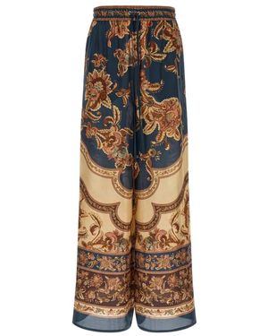 Zimmermann Broeken ,Veelkleurig ,Aster Relaxed Pant - Bruin