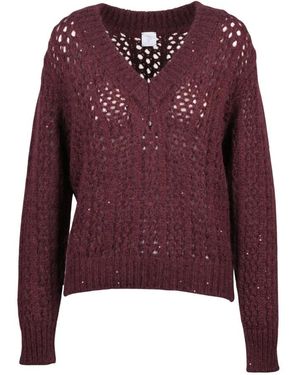 Eleventy Truien & Vesten ,Paars ,Wol Maglia Traforata A V