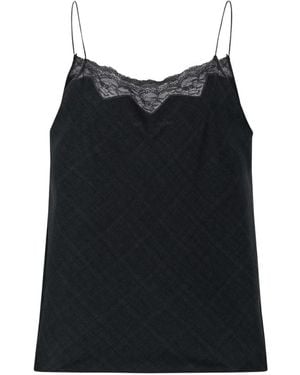 WOOYOUNGMI Gecamisoletop Met Kantenrand - Zwart