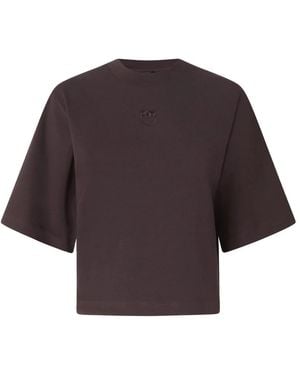 Pinko Tops ,Bruin ,Katoen Niamey T-Shirt - Paars