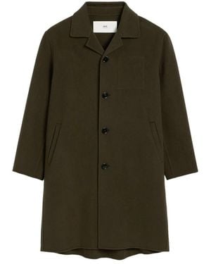 Ami Paris Single-Breasted Coats - Green