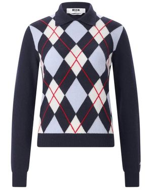 MSGM Trui Met Ronde Hals - Blauw
