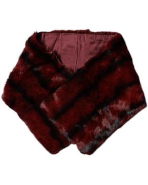 Dolce & Gabbana Stripe Pelz Schal Kragen Wrap Schal - Rot