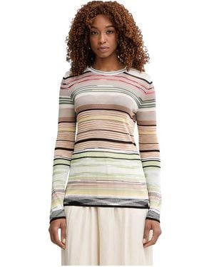 Missoni Rundhals-Strickpullover - Natur