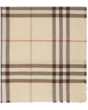 Burberry Sciarpa rosa in lana giant check - Neutro