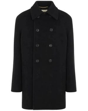 Saint Laurent Double-Breasted Coats - Negro