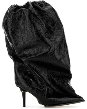 McQueen Leather Ankle Boots - Black