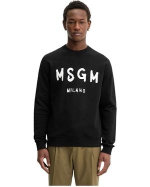 MSGM Brushed Logo Sweatshirt - Schwarz