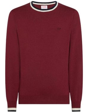 Sun 68 Round-Neck Knitwear - Red
