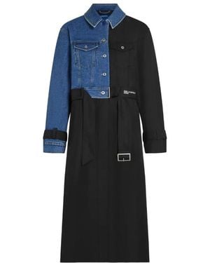 KARL LAGERFELD Mixed Material Trench - Blau