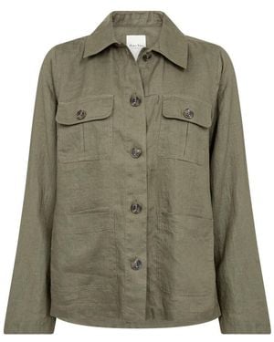 Part Two Leinenjacke mit großen taschen - Grün