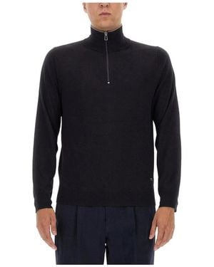 Paul Smith Pullover-Pullover Mit Viertelreißverschluss Aus Strick - Schwarz