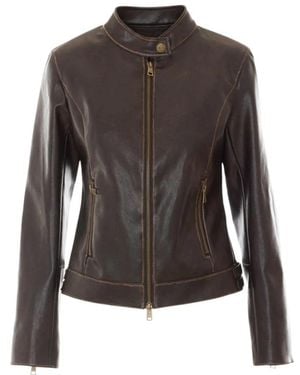 Liu Jo Leather Jackets - Marrone