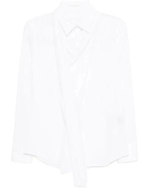 Yohji Yamamoto Sjaal-Detail Katoenen Overhemd - Wit