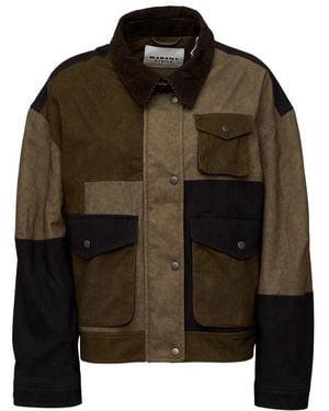 Isabel Marant Tweekleurige Katoenen Denim Jas - Bruin