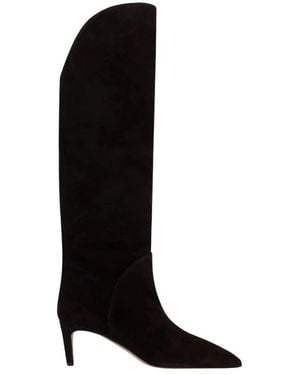 Paris Texas Gaia 60 Suède Stiletto Haklaarzen - Zwart