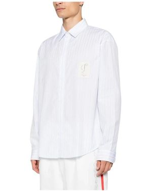Jacquemus Overhemden ,Wit ,Katoen Gestreepte Knopen-Shirt