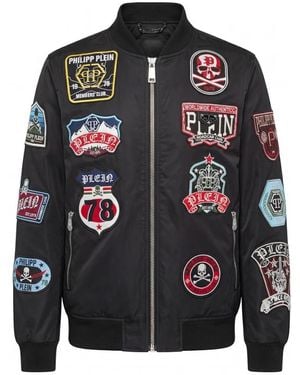 Philipp Plein Jassen ,Zwart ,Nylon Nylon Bomber Patches