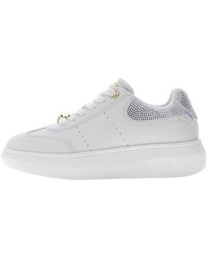 Guess Sneakers Van Gemengd Leer Ronde Neus Hakhoogte 4,2 Cm - Wit