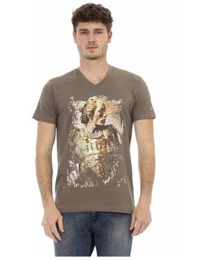 Trussardi Braunes Baumwoll Herren T-Shirt - Grau