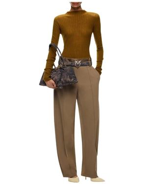 Pinko Round-Neck Knitwear - Marrón