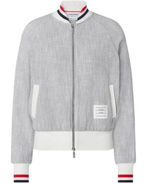 Thom Browne Tweed Bomber Jacket - Grijs