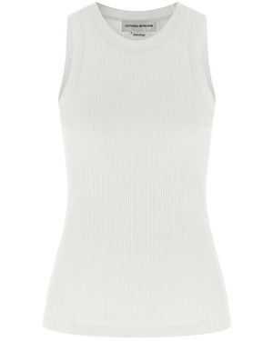 Victoria Beckham Sleeveless Tops - White