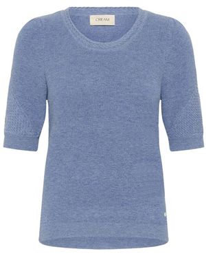 Cream Round-Neck Knitwear - Azul