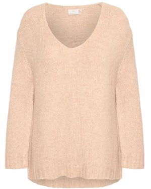 Kaffe V-Neck Knitwear - Naturel