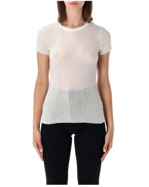 James Perse Kurzarm Ripp-T-Shirt - Weiß