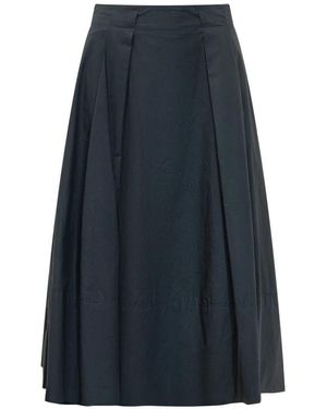 Woolrich Plissee-Midi-Rock - Blau