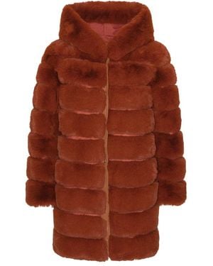 American Dreams Blake Faux Fur Coat Long - Bruin
