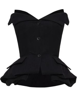 Magda Butrym Tops ,Zwart ,Katoen Tops