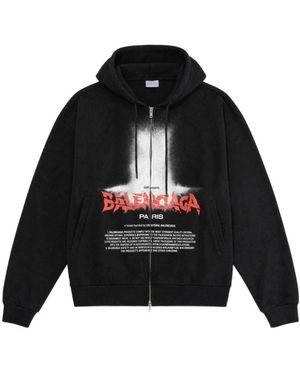 Balenciaga Hoodies & Sweatvesten ,Zwart ,Nylon Sweaters