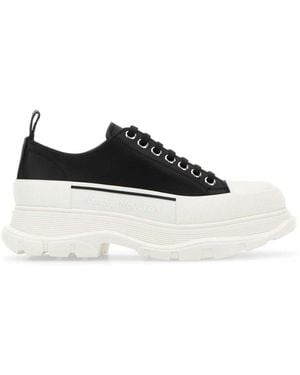 McQueen Schwarze Nappa-Leder Tread Slick Sneakers