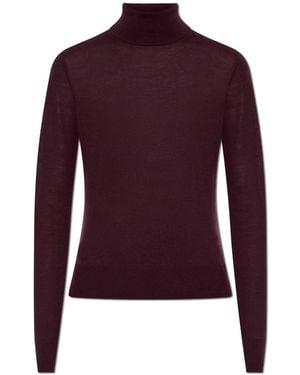 DSquared² Wollrollkragenpullover Mit Besticktem Logo - Lila