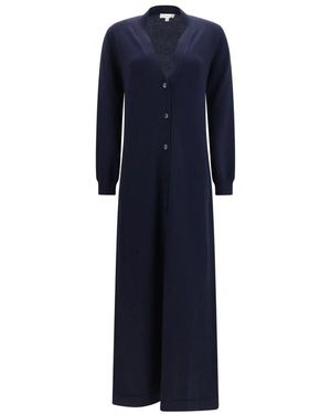Malo Langer Kaschmir-Cardigan Mit V-Ausschnitt - Blau